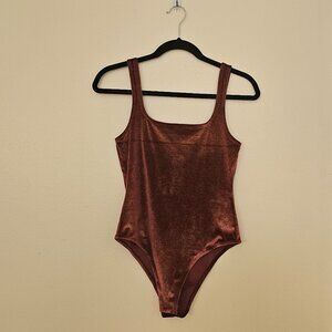 Rose Gold Velvet Bodysuit